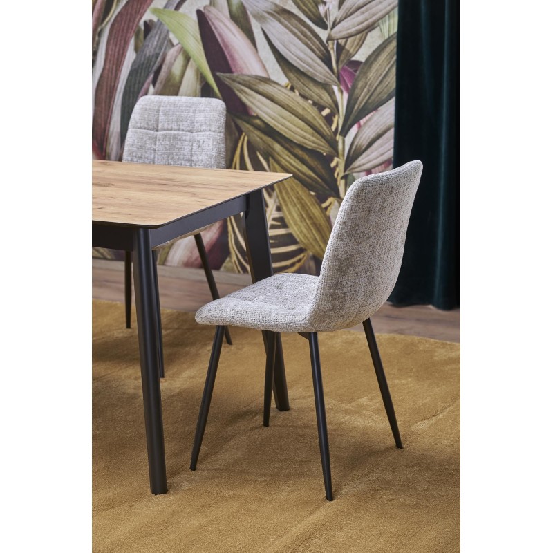 'GULIAN Extendable Table, Top - Wotan Oak, Legs - Black' 'GULIAN Extendable Table, Top - Wotan Oak, Legs - Black'