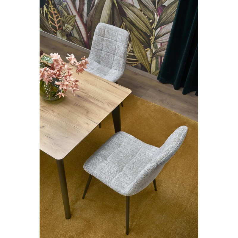 'GULIAN Extendable Table, Top - Wotan Oak, Legs - Black' 'GULIAN Extendable Table, Top - Wotan Oak, Legs - Black'