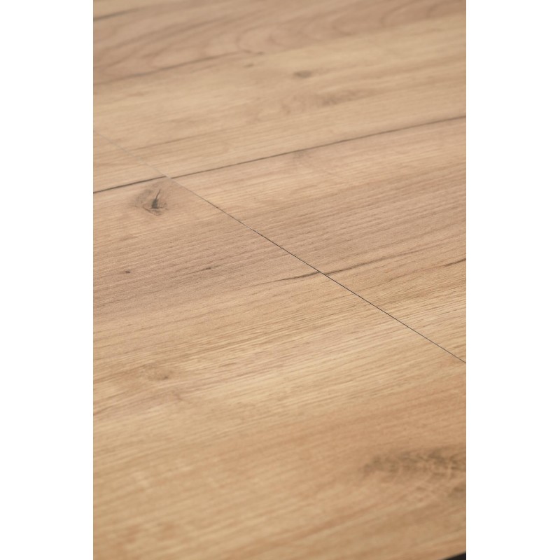 'GULIAN Extendable Table, Top - Wotan Oak, Legs - Black' 'GULIAN Extendable Table, Top - Wotan Oak, Legs - Black'