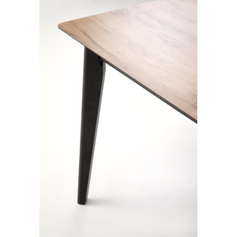 'GULIAN Extendable Table, Top - Wotan Oak, Legs - Black' 'GULIAN Extendable Table, Top - Wotan Oak, Legs - Black'