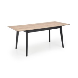 'GULIAN Extendable Table, Top - Wotan Oak, Legs - Black' 'GULIAN Extendable Table, Top - Wotan Oak, Legs - Black'