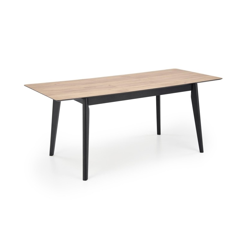 'GULIAN Extendable Table, Top - Wotan Oak, Legs - Black' 'GULIAN Extendable Table, Top - Wotan Oak, Legs - Black'
