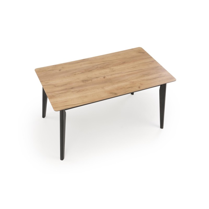 'GULIAN Extendable Table, Top - Wotan Oak, Legs - Black' 'GULIAN Extendable Table, Top - Wotan Oak, Legs - Black'