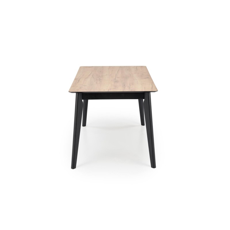 'GULIAN Extendable Table, Top - Wotan Oak, Legs - Black' 'GULIAN Extendable Table, Top - Wotan Oak, Legs - Black'