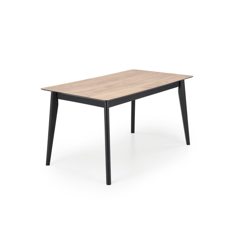 'GULIAN Extendable Table, Top - Wotan Oak, Legs - Black' 'GULIAN Extendable Table, Top - Wotan Oak, Legs - Black'