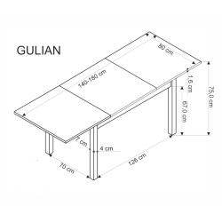 'GULIAN Extendable Table, Top - Wotan Oak, Legs - Black' 'GULIAN Extendable Table, Top - Wotan Oak, Legs - Black'