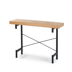 'INFERNO Natural Oak Console Table - Black'