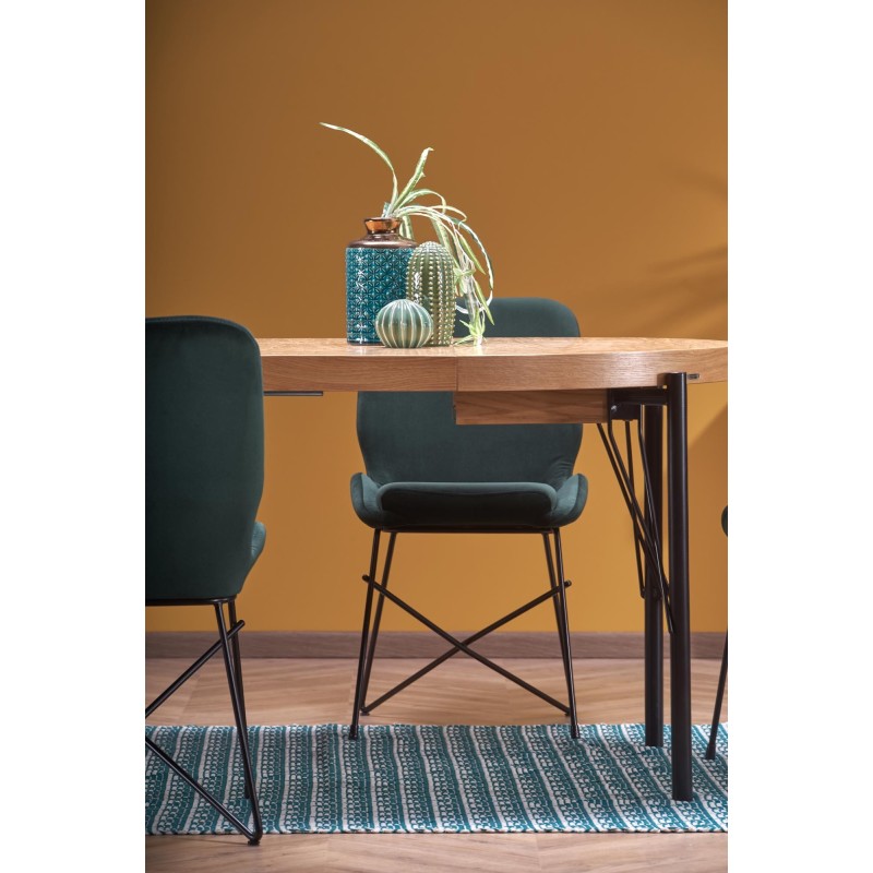 'INFERNO Extendable Oak Table - Black' 'INFERNO Extendable Oak Table - Black'
