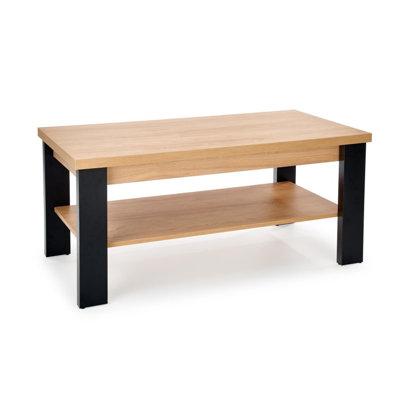 'JENNA Coffee Table Top: Natural Hickory, Legs: Black' 'JENNA Coffee Table Top: Natural Hickory, Legs: Black'