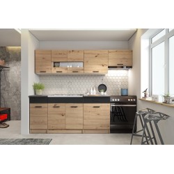 'ALINA 240 - KITCHEN - ARTISAN OAK/BLACK MATTE'