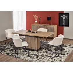 'LAMELLO Extendable Table 130-180/80 cm Artisan Oak/Black'