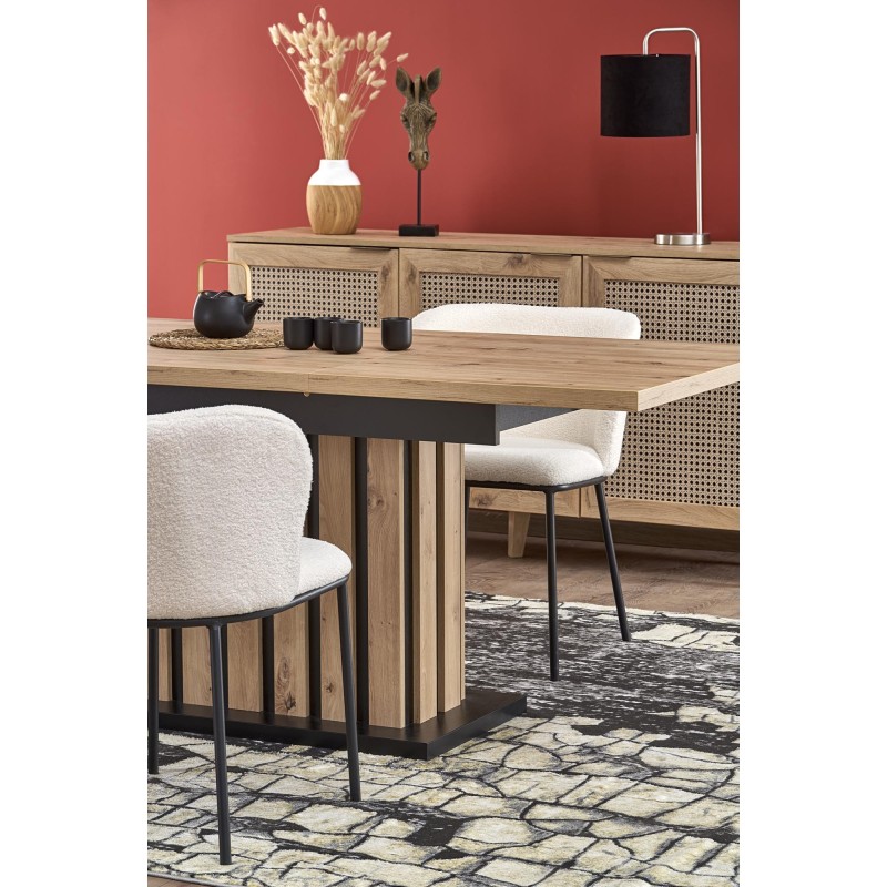 'LAMELLO Extendable Table 130-180/80 cm Artisan Oak/Black' 'LAMELLO Extendable Table 130-180/80 cm Artisan Oak/Black'