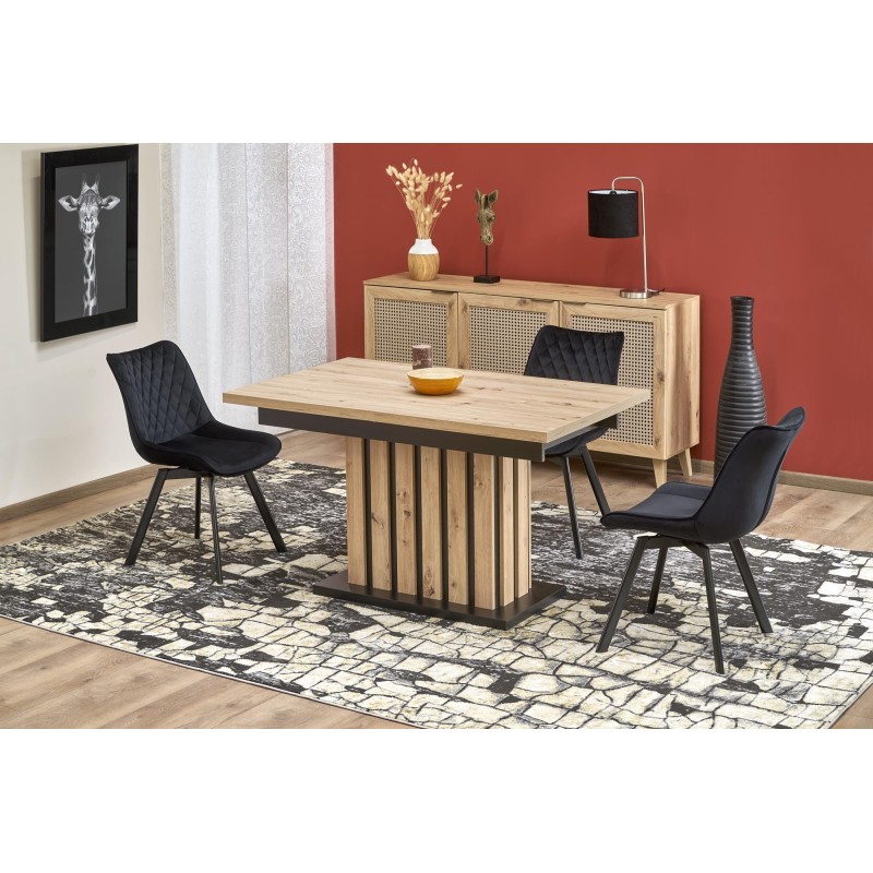 'LAMELLO Extendable Table 130-180/80 cm Artisan Oak/Black' 'LAMELLO Extendable Table 130-180/80 cm Artisan Oak/Black'
