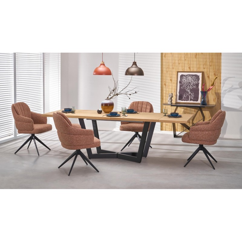 'MASSIVE 2 Extendable Table 160-250x90x77 cm Natural Oak/Black' 'MASSIVE 2 Extendable Table 160-250x90x77 cm Natural Oak/Black'