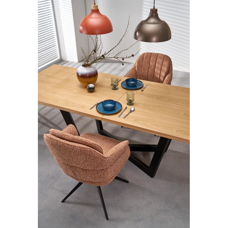 'MASSIVE 2 Extendable Table 160-250x90x77 cm Natural Oak/Black' 'MASSIVE 2 Extendable Table 160-250x90x77 cm Natural Oak/Black'