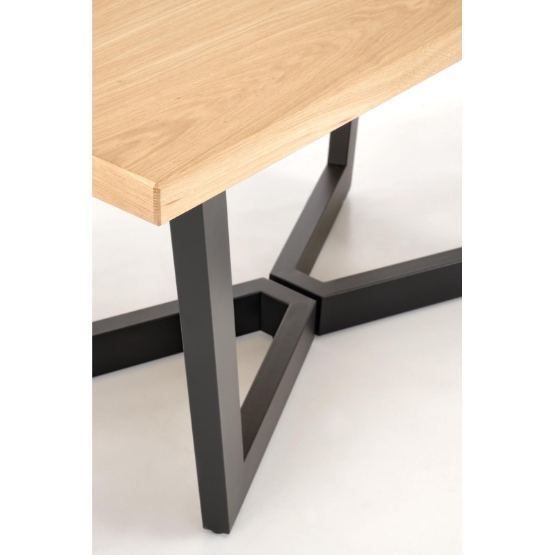 'MASSIVE 2 Extendable Table 160-250x90x77 cm Natural Oak/Black' 'MASSIVE 2 Extendable Table 160-250x90x77 cm Natural Oak/Black'