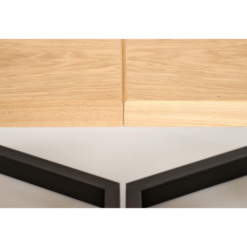 'MASSIVE 2 Extendable Table 160-250x90x77 cm Natural Oak/Black' 'MASSIVE 2 Extendable Table 160-250x90x77 cm Natural Oak/Black'