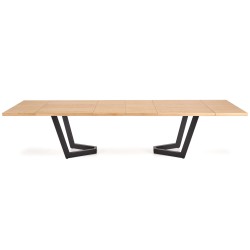 'MASSIVE 2 Extendable Table 160-250x90x77 cm Natural Oak/Black' 'MASSIVE 2 Extendable Table 160-250x90x77 cm Natural Oak/Black'