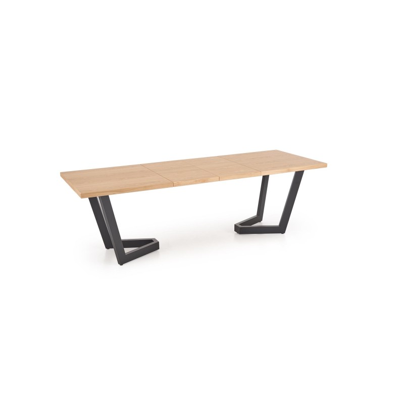 'MASSIVE 2 Extendable Table 160-250x90x77 cm Natural Oak/Black' 'MASSIVE 2 Extendable Table 160-250x90x77 cm Natural Oak/Black'
