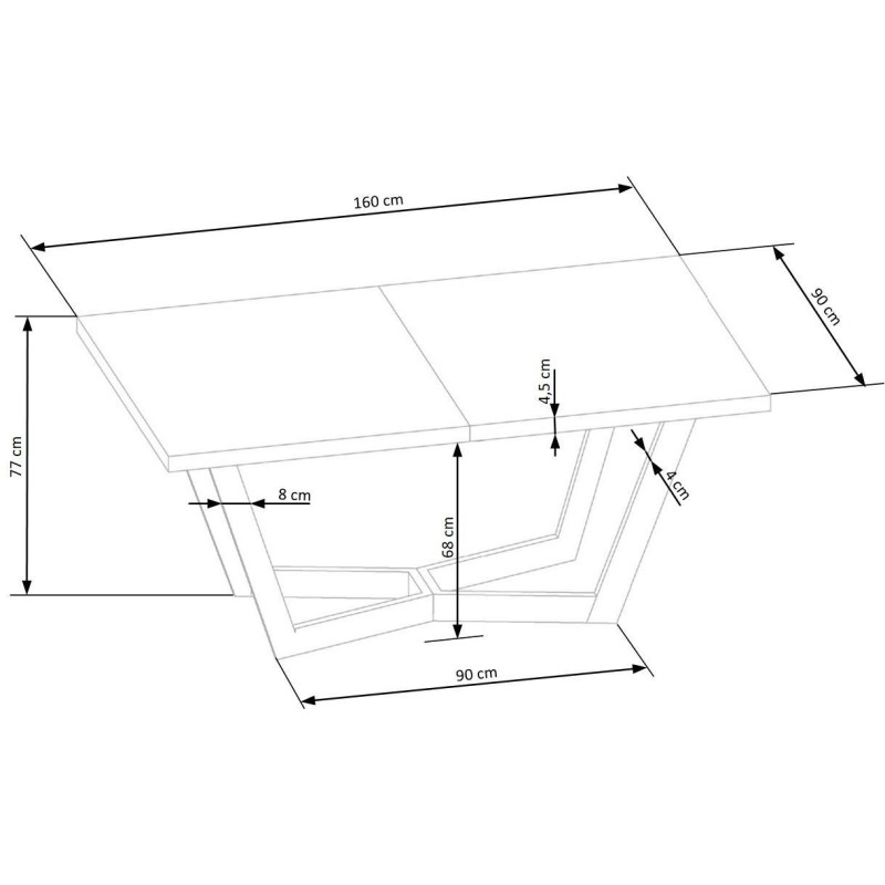 'MASSIVE 2 Extendable Table 160-250x90x77 cm Natural Oak/Black' 'MASSIVE 2 Extendable Table 160-250x90x77 cm Natural Oak/Black'