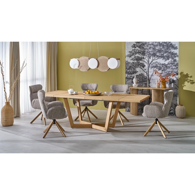 'MASSIVE 3 Extendable Table 160-250x90x77 cm Natural Oak/Natural Oak' 'MASSIVE 3 Extendable Table 160-250x90x77 cm Natural Oak/Natural Oak'