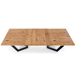 'MASSIVE Extendable Table 160-250x90x77 cm Light Oak/Black' 'MASSIVE Extendable Table 160-250x90x77 cm Light Oak/Black'