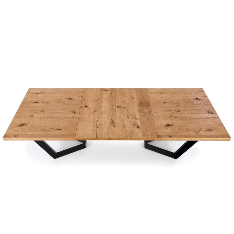'MASSIVE Extendable Table 160-250x90x77 cm Light Oak/Black' 'MASSIVE Extendable Table 160-250x90x77 cm Light Oak/Black'