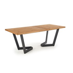 'MASSIVE Extendable Table 160-250x90x77 cm Light Oak/Black' 'MASSIVE Extendable Table 160-250x90x77 cm Light Oak/Black'