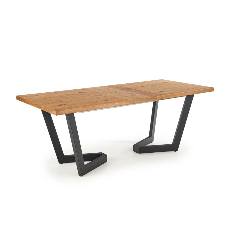 'MASSIVE Extendable Table 160-250x90x77 cm Light Oak/Black' 'MASSIVE Extendable Table 160-250x90x77 cm Light Oak/Black'