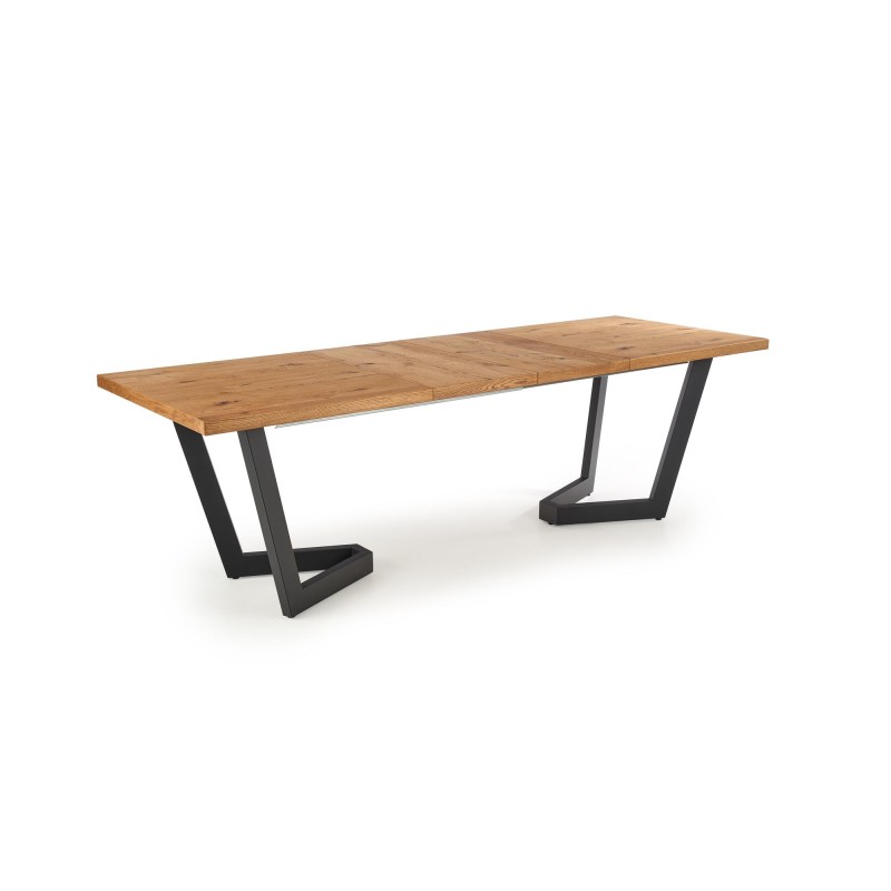 'MASSIVE Extendable Table 160-250x90x77 cm Light Oak/Black' 'MASSIVE Extendable Table 160-250x90x77 cm Light Oak/Black'
