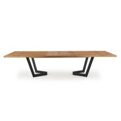 'MASSIVE Extendable Table 160-250x90x77 cm Light Oak/Black' 'MASSIVE Extendable Table 160-250x90x77 cm Light Oak/Black'
