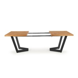 'MASSIVE Extendable Table 160-250x90x77 cm Light Oak/Black' 'MASSIVE Extendable Table 160-250x90x77 cm Light Oak/Black'