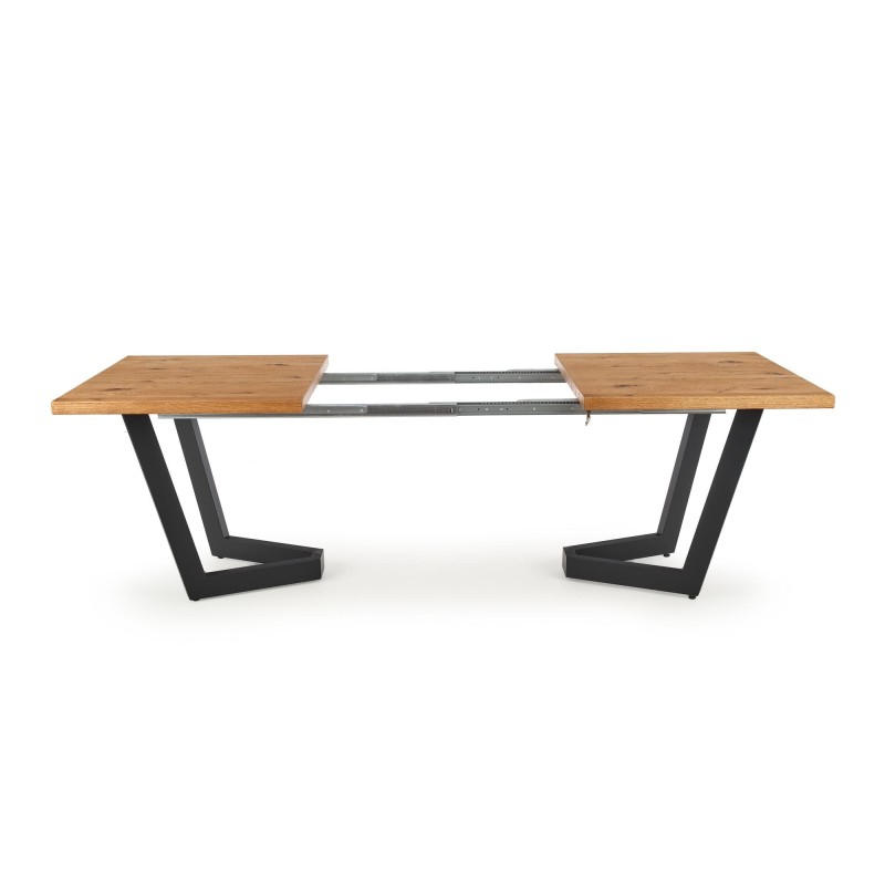 'MASSIVE Extendable Table 160-250x90x77 cm Light Oak/Black' 'MASSIVE Extendable Table 160-250x90x77 cm Light Oak/Black'