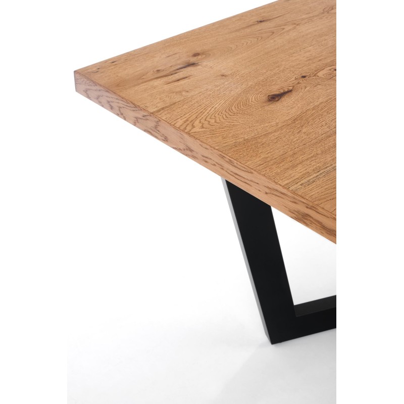 'MASSIVE Extendable Table 160-250x90x77 cm Light Oak/Black' 'MASSIVE Extendable Table 160-250x90x77 cm Light Oak/Black'