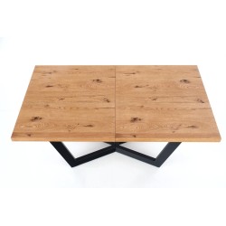 'MASSIVE Extendable Table 160-250x90x77 cm Light Oak/Black' 'MASSIVE Extendable Table 160-250x90x77 cm Light Oak/Black'