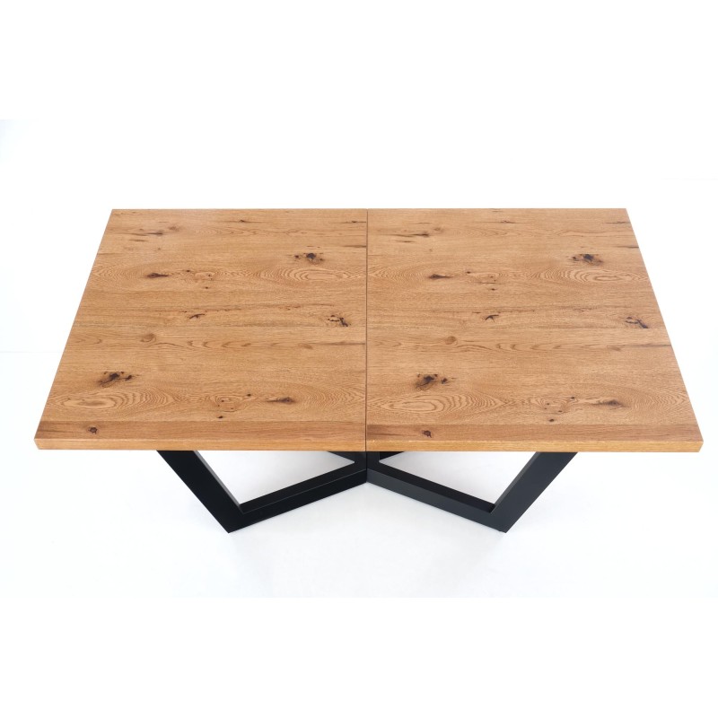 'MASSIVE Extendable Table 160-250x90x77 cm Light Oak/Black' 'MASSIVE Extendable Table 160-250x90x77 cm Light Oak/Black'
