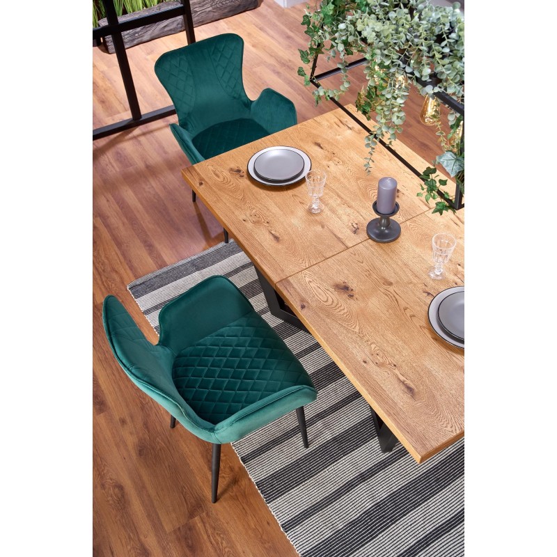 'MASSIVE Extendable Table 160-250x90x77 cm Light Oak/Black' 'MASSIVE Extendable Table 160-250x90x77 cm Light Oak/Black'