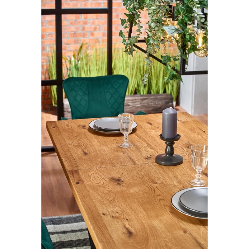 'MASSIVE Extendable Table 160-250x90x77 cm Light Oak/Black' 'MASSIVE Extendable Table 160-250x90x77 cm Light Oak/Black'