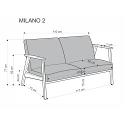 MILANO 2S sofa - jasny beżowy tap. Castel 04 (1p 1szt) MILANO 2S sofa - jasny beżowy tap. Castel 04 (1p 1szt)
