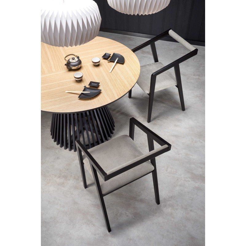 'MIYAKI Table Top - Natural Oak, Leg - Black' 'MIYAKI Table Top - Natural Oak, Leg - Black'