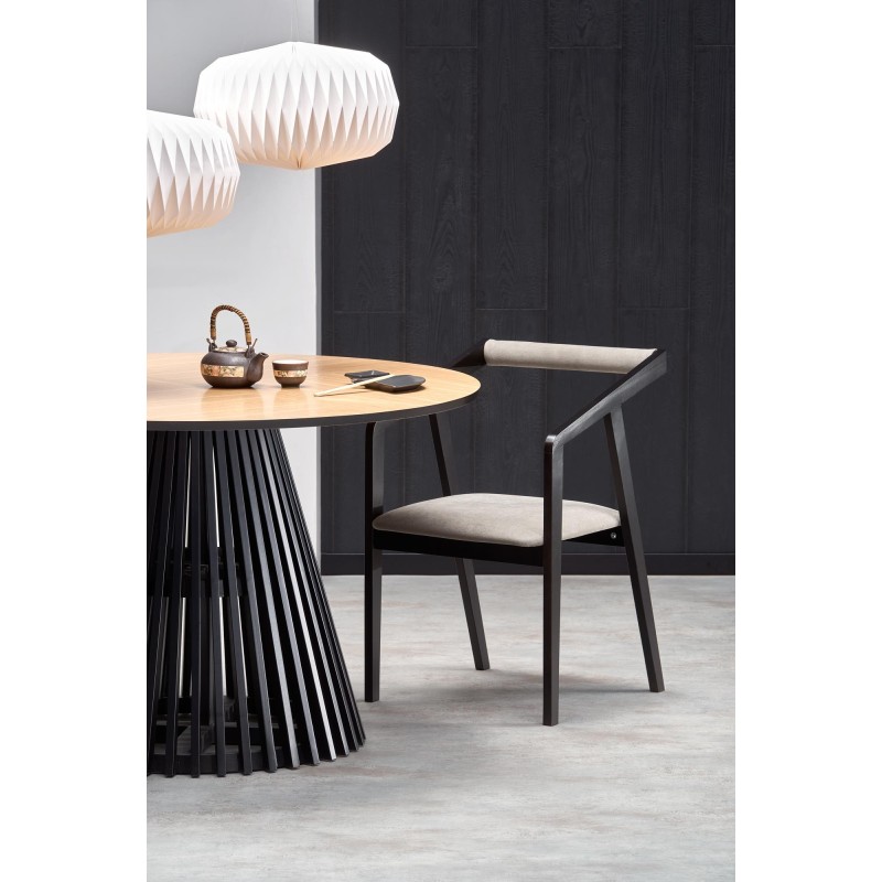 'MIYAKI Table Top - Natural Oak, Leg - Black' 'MIYAKI Table Top - Natural Oak, Leg - Black'
