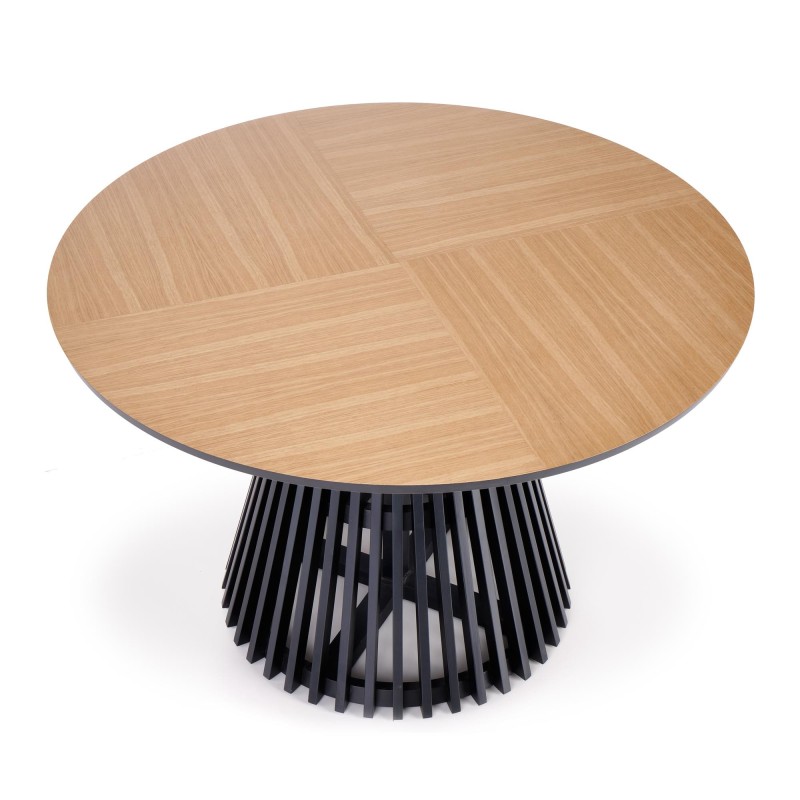 'MIYAKI Table Top - Natural Oak, Leg - Black' 'MIYAKI Table Top - Natural Oak, Leg - Black'
