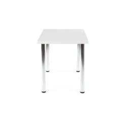 'MODEX 120 Table, Top Color - White, Legs - Chrome' 'MODEX 120 Table, Top Color - White, Legs - Chrome'