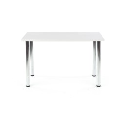 'MODEX 120 Table, Top Color - White, Legs - Chrome' 'MODEX 120 Table, Top Color - White, Legs - Chrome'