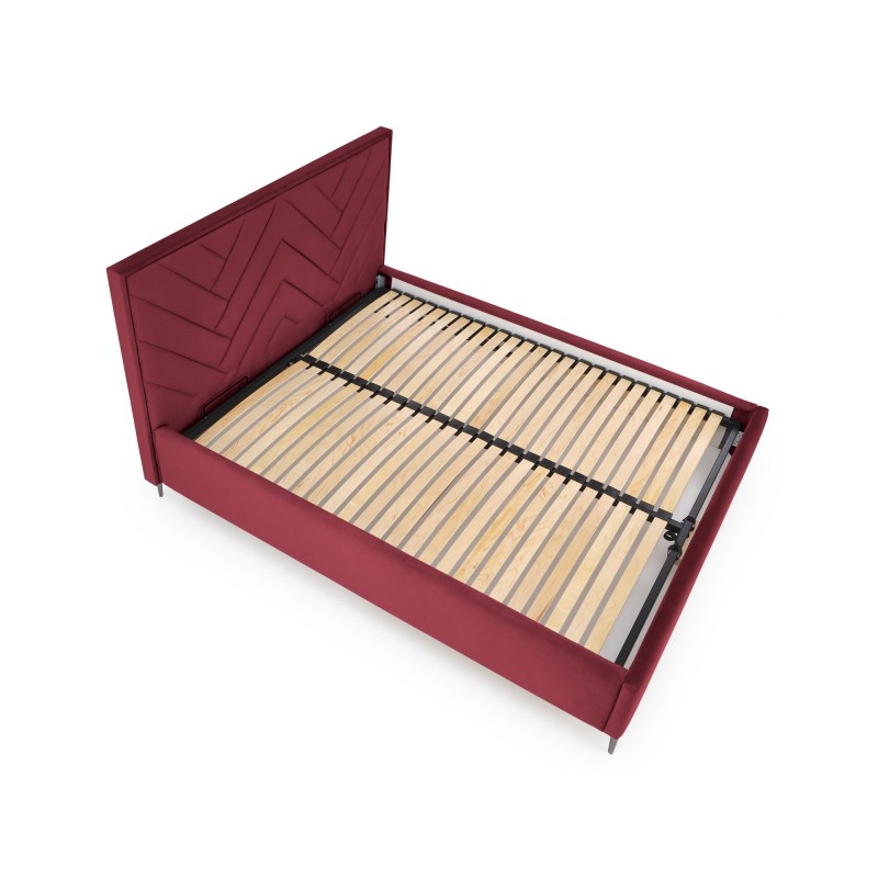 'MODULO Bed Frame 160 - Burgundy Monolith 59 Upholstery' 'MODULO Bed Frame 160 - Burgundy Monolith 59 Upholstery'