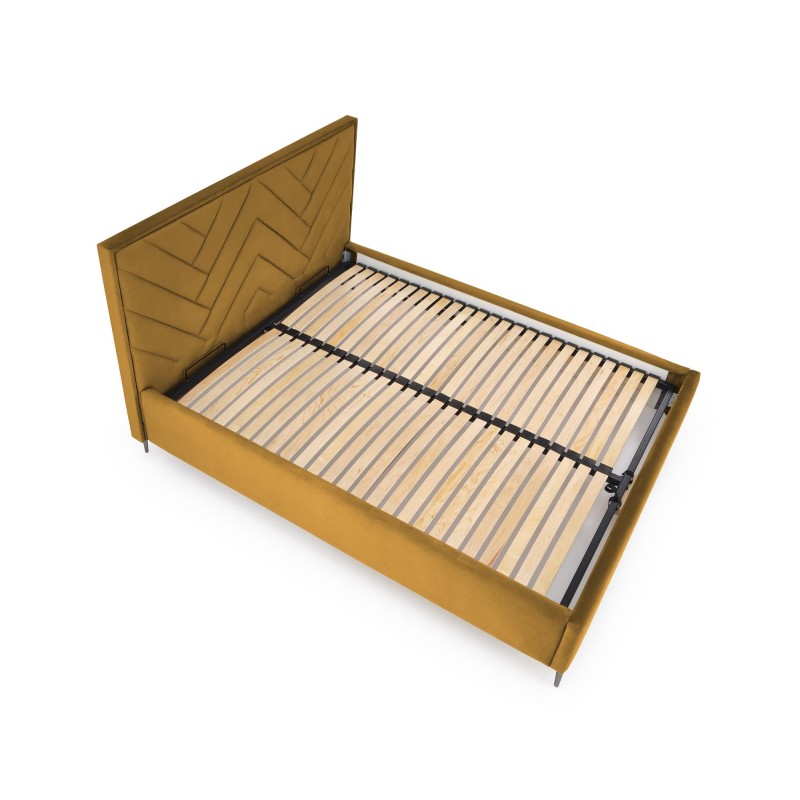 'MODULO Bed Frame 160 - Mustard Upholstery Monolith 48' 'MODULO Bed Frame 160 - Mustard Upholstery Monolith 48'