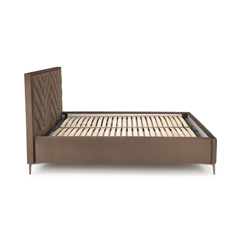 'MODULO W1 Bed 160 - Beige Headboard Upholstered in Monolith 09 Fabric' 'MODULO W1 Bed 160 - Beige Headboard Upholstered in Monolith 09 Fabric'