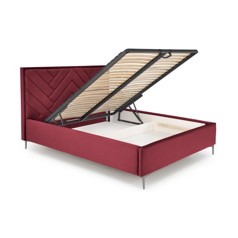 'MODULO W1 Bed 160 - Burgundy Headboard Monolith 59 Upholstery' 'MODULO W1 Bed 160 - Burgundy Headboard Monolith 59 Upholstery'