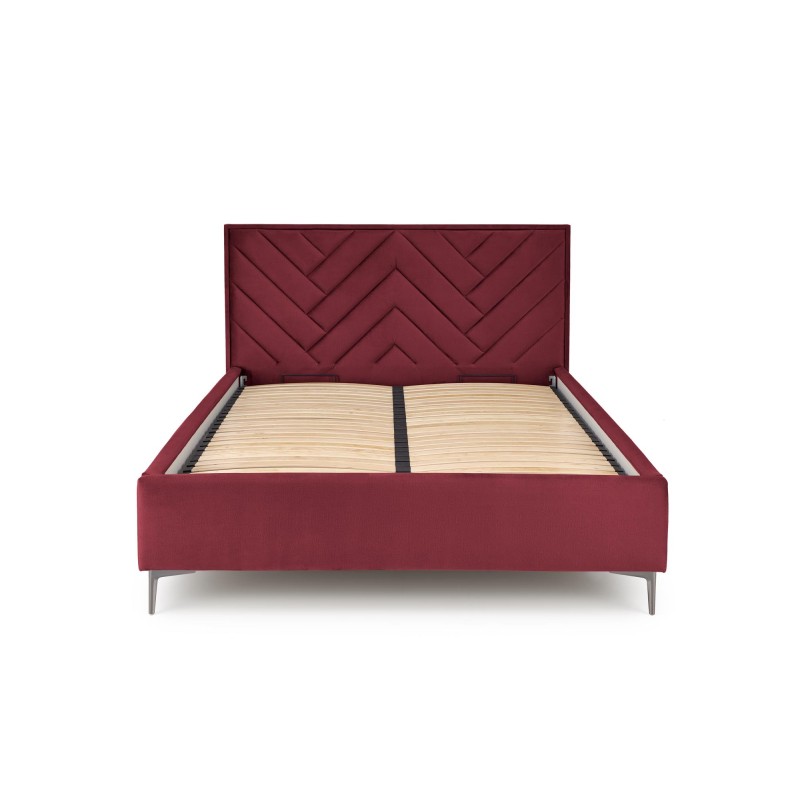 'MODULO W1 Bed 160 - Burgundy Headboard Monolith 59 Upholstery' 'MODULO W1 Bed 160 - Burgundy Headboard Monolith 59 Upholstery'