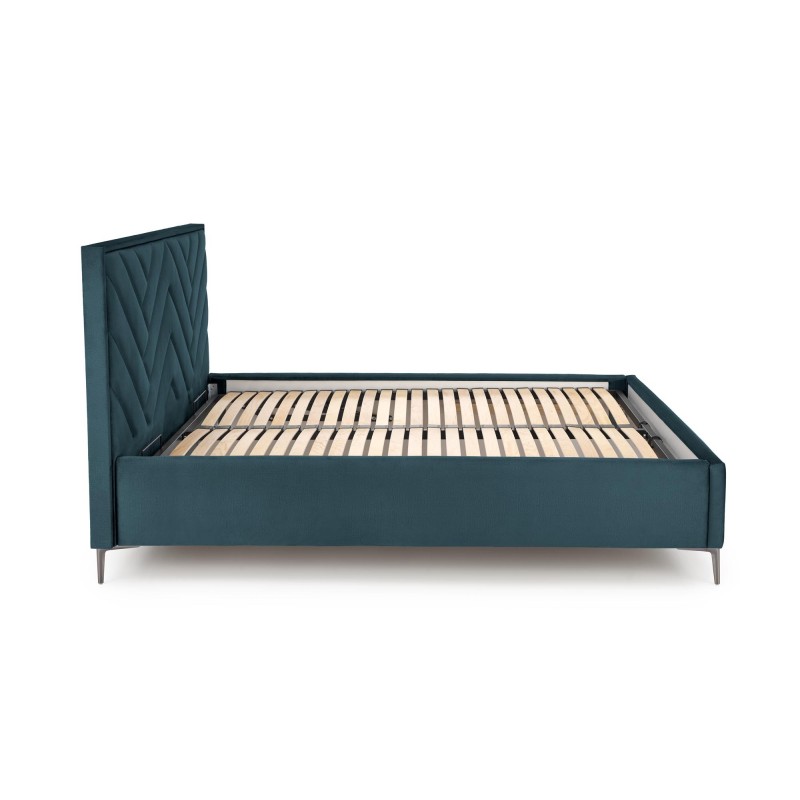 'MODULO W1 Bed 160 - Dark Green Headboard, Monolith 37 Upholstery' 'MODULO W1 Bed 160 - Dark Green Headboard, Monolith 37 Upholstery'
